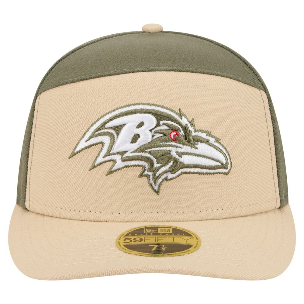 Baltimore Ravens New Era Color Pack Split Panel 59FIFTY Fitted Hat Light Beige/Olive - NFL