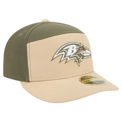 Baltimore Ravens New Era Color Pack Split Panel 59FIFTY Fitted Hat Light Beige/Olive - NFL