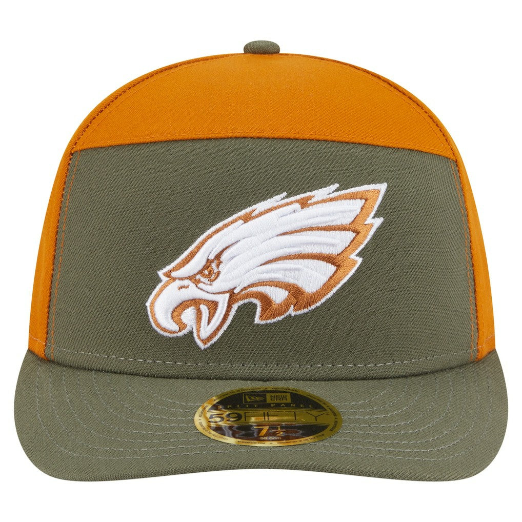 Philadelphia Eagles New Era Two-Tone Color Pack Split Panel 59FIFTY Fitted Hat Olive/Brown - NFL