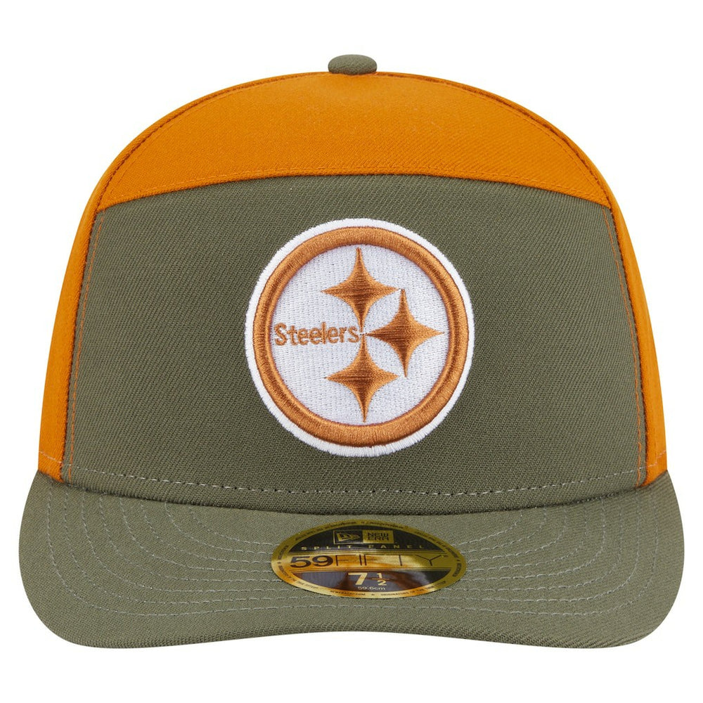 Pittsburgh Steelers New Era Two-Tone Color Pack Split Panel 59FIFTY Fitted Hat Olive/Brown - NFL