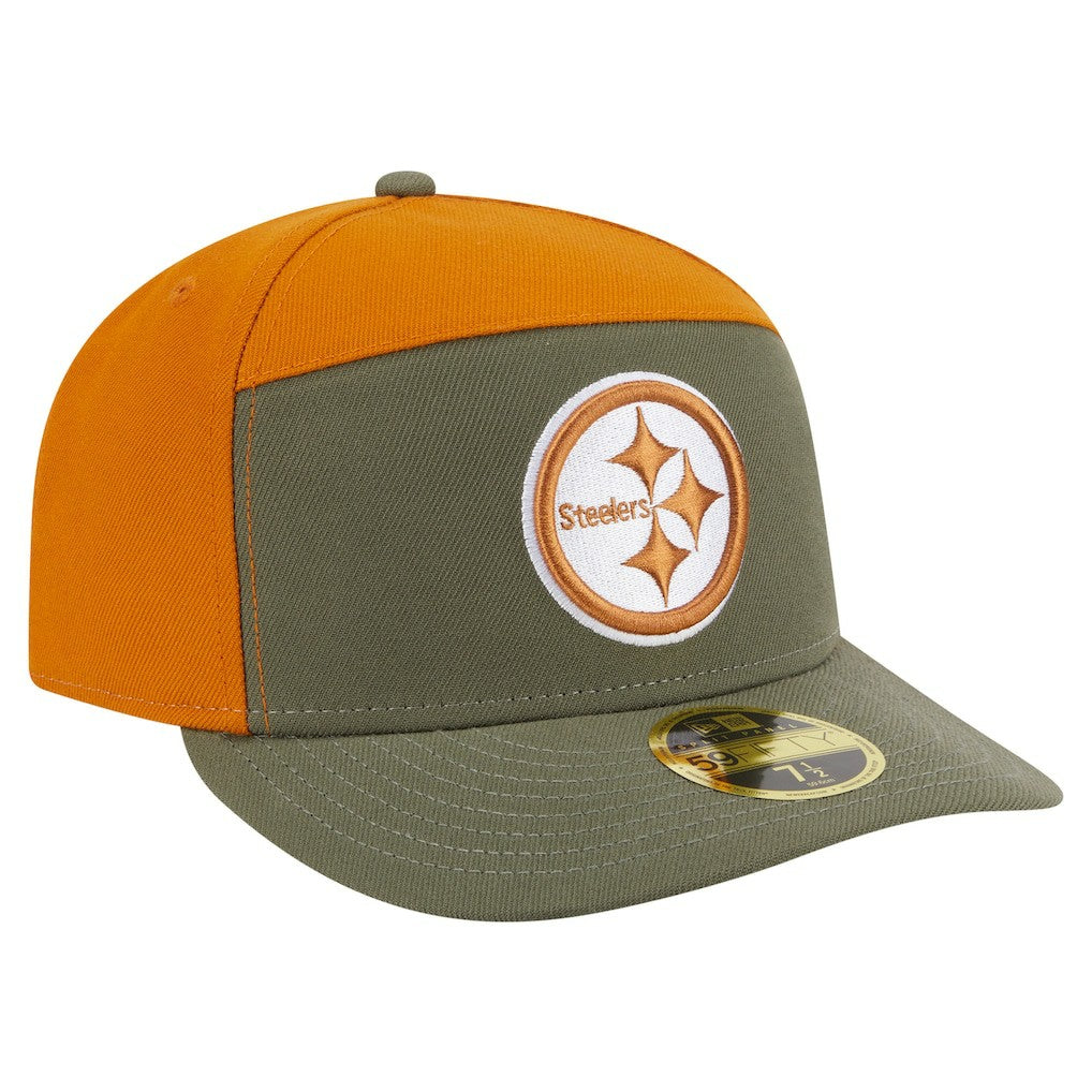 Pittsburgh Steelers New Era Two-Tone Color Pack Split Panel 59FIFTY Fitted Hat Olive/Brown - NFL