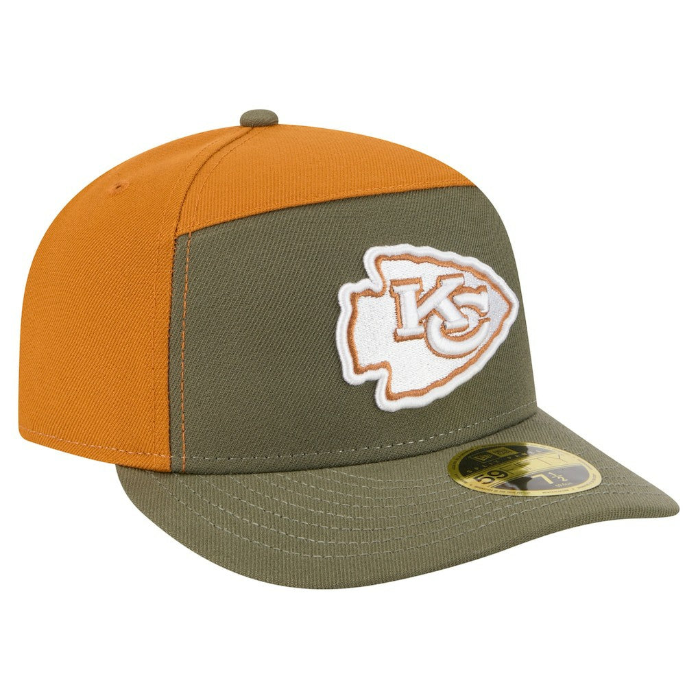 Kansas City Chiefs New Era Two-Tone Color Pack Split Panel 59FIFTY Fitted Hat Olive/Brown - NFL