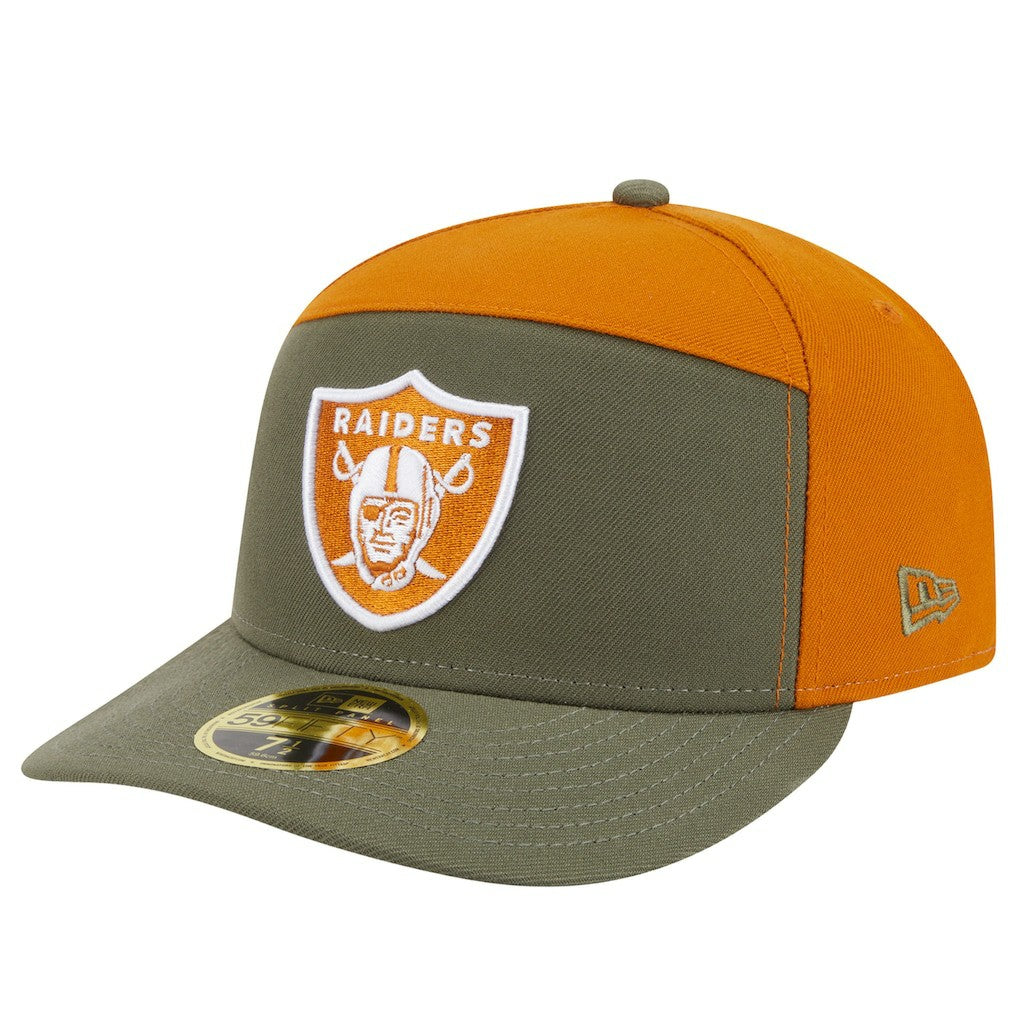 Las Vegas Raiders New Era Two-Tone Color Pack Split Panel 59FIFTY Fitted Hat Olive/Brown - NFL
