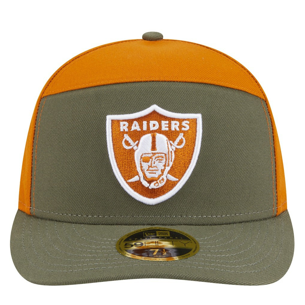 Las Vegas Raiders New Era Two-Tone Color Pack Split Panel 59FIFTY Fitted Hat Olive/Brown - NFL