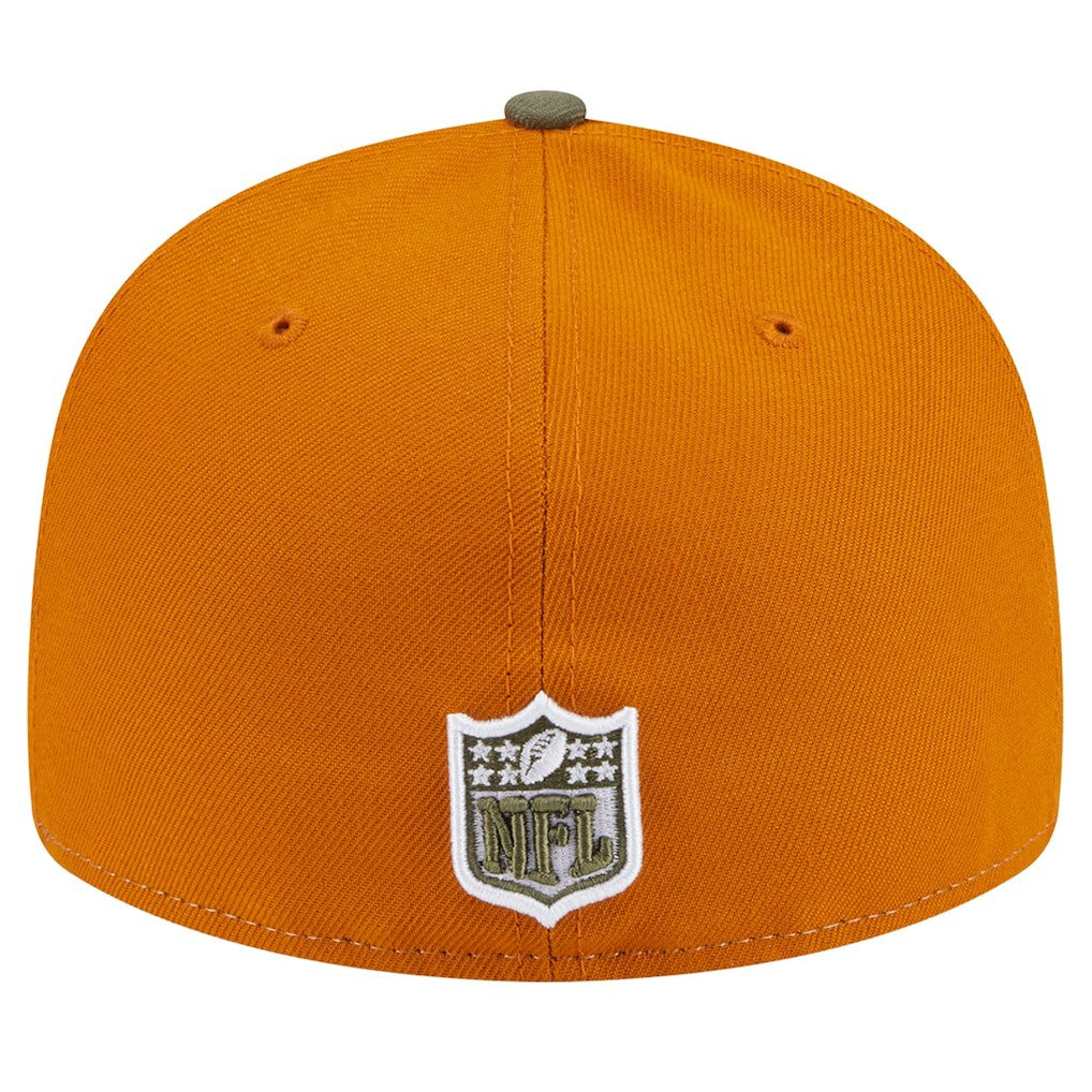 Las Vegas Raiders New Era Two-Tone Color Pack Split Panel 59FIFTY Fitted Hat Olive/Brown - NFL