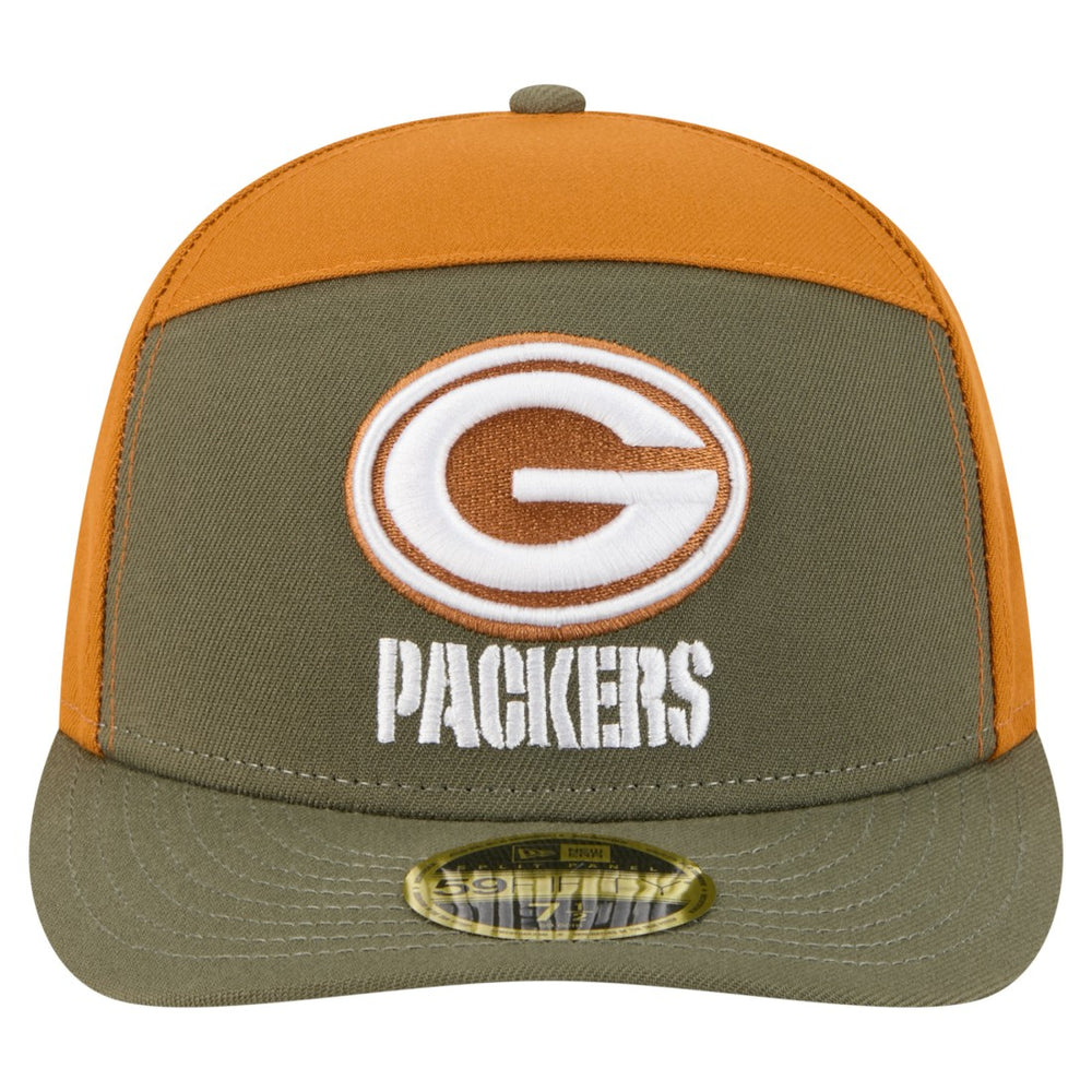 Green Bay Packers New Era Two-Tone Color Pack Split Panel 59FIFTY Fitted Hat Olive/Brown - NFL