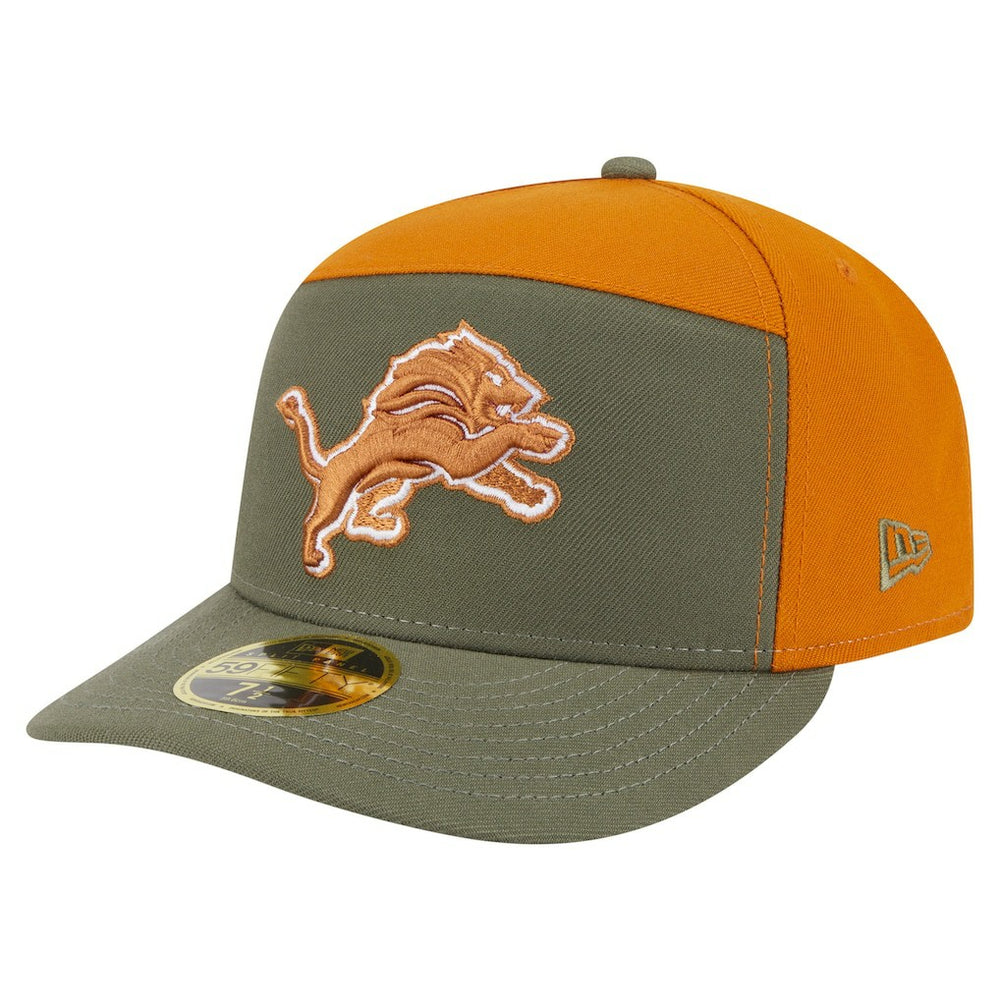 Detroit Lions New Era Two-Tone Color Pack Split Panel 59FIFTY Fitted Hat Olive/Brown - NFL