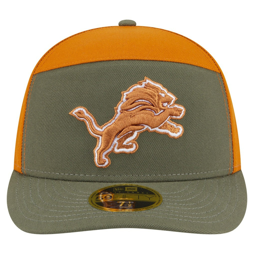 Detroit Lions New Era Two-Tone Color Pack Split Panel 59FIFTY Fitted Hat Olive/Brown - NFL