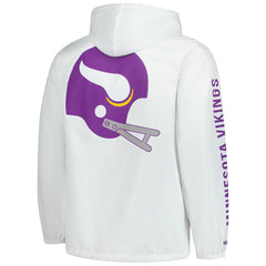 Minnesota Vikings Vintage Logo Coaches Full-Snap Hoodie Jacket White - Mitchell & Ness