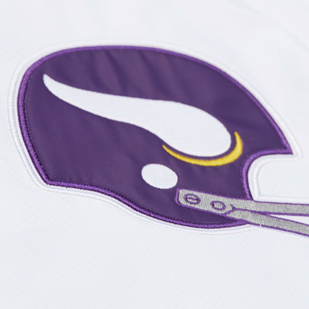 Minnesota Vikings Vintage Logo Coaches Full-Snap Hoodie Jacket White - Mitchell & Ness