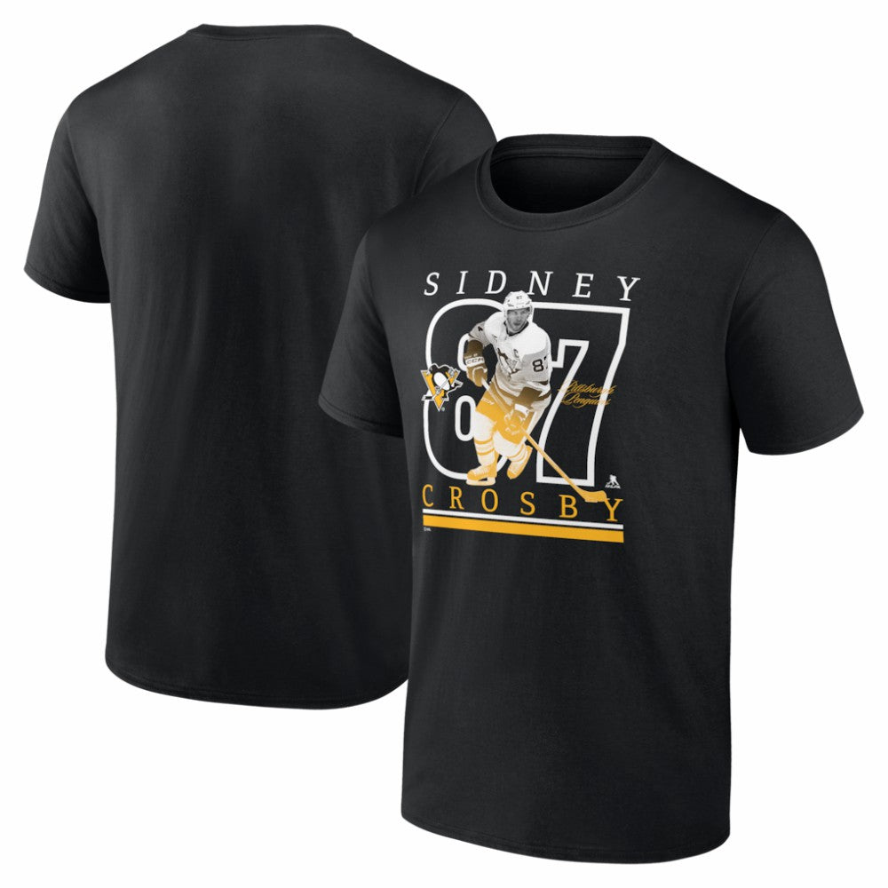 Sidney Crosby Pittsburgh Penguins Fanatics Authentic Stack Name & Number T-Shirt Black