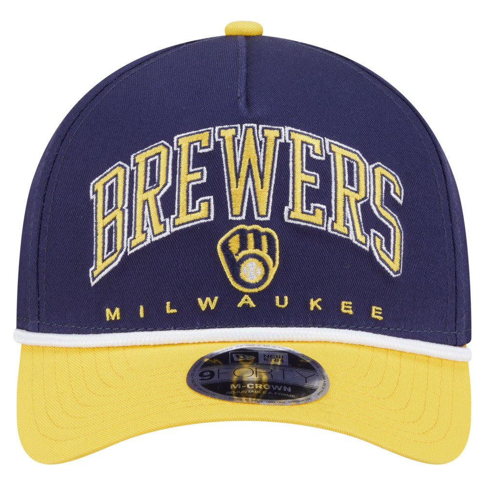 Milwaukee Brewers New Era Arch 9FORTY A-Frame M-Crown Adjustable Hat On Sale