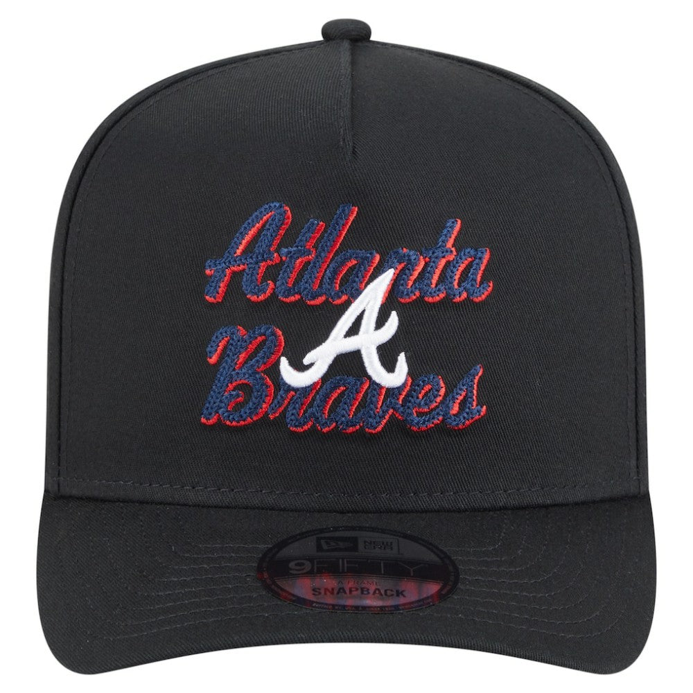 Atlanta Braves New Era Chainstitch 9FIFTY A-Frame Snapback Hat Lifestyle