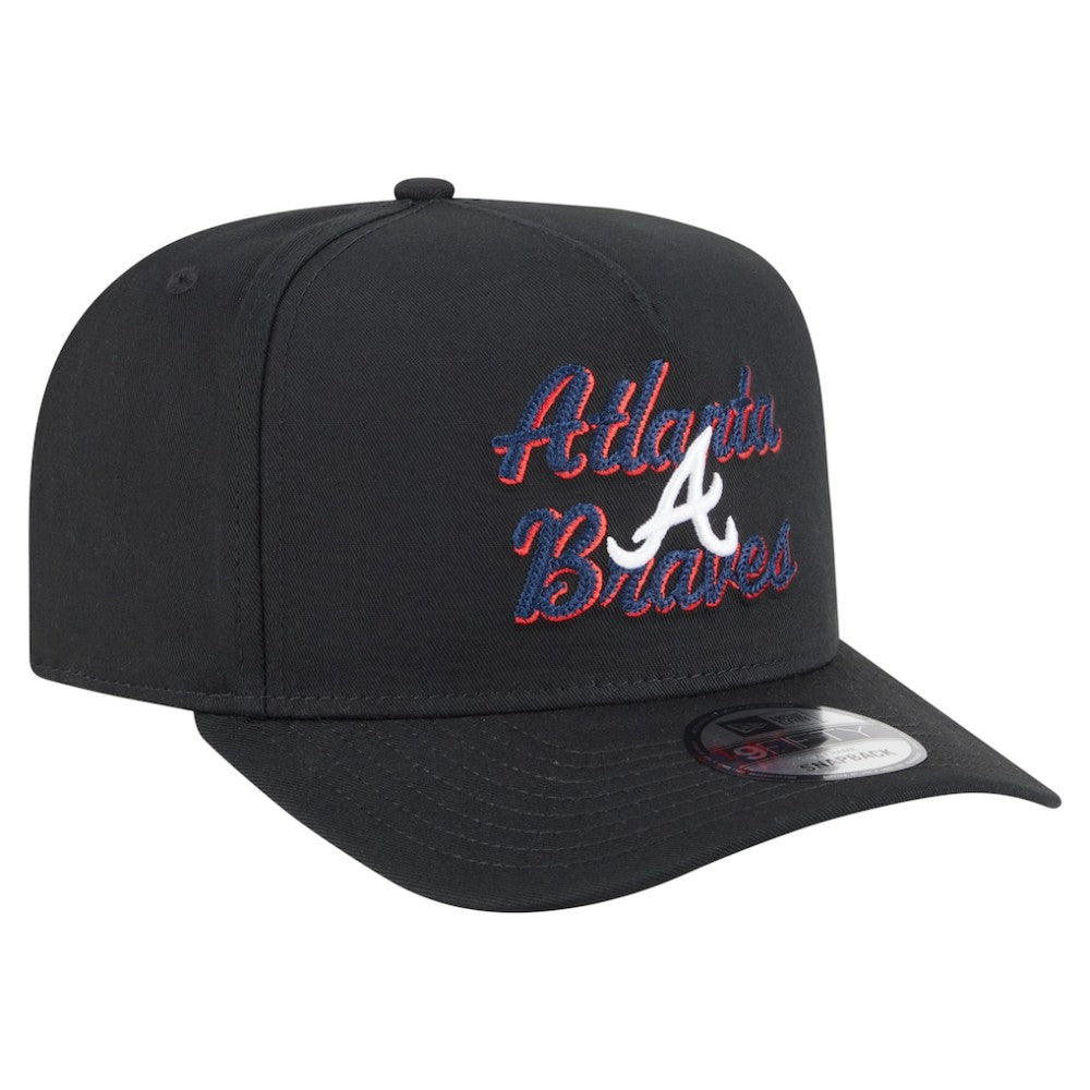Atlanta Braves New Era Chainstitch 9FIFTY A-Frame Snapback Hat Lifestyle