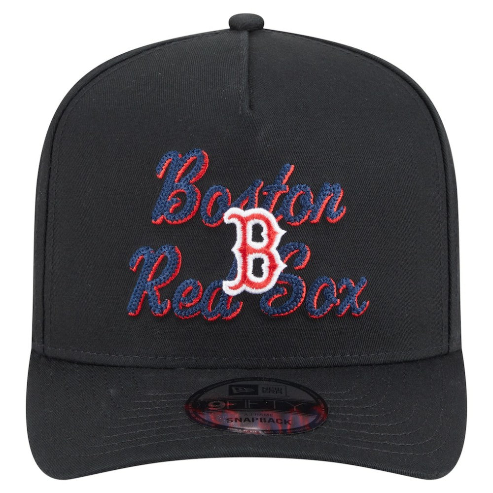 Boston Red Sox New Era Chainstitch 9FIFTY A-Frame Snapback Hat Lifestyle
