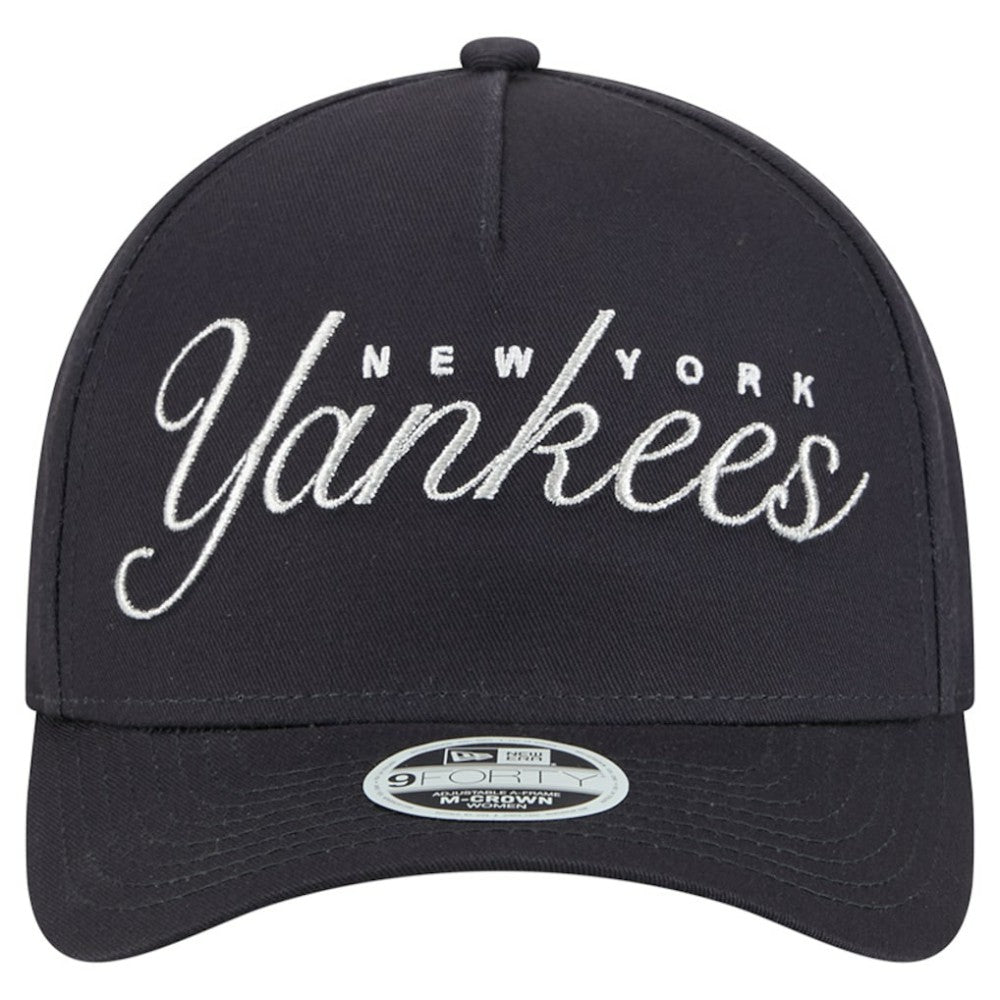 New York Yankees New Era Women's Metallic A-Frame 9FORTY Adjustable Hat for sale