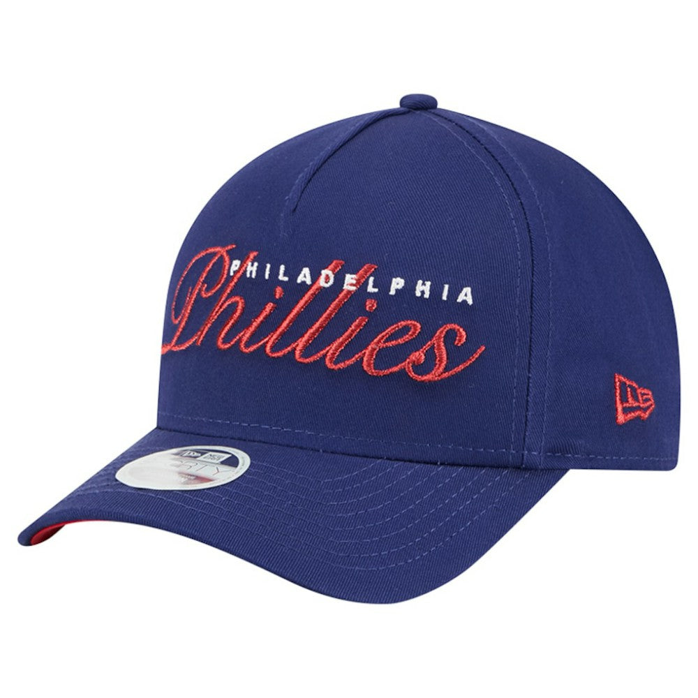 Philadelphia Phillies New Era Women's Metallic A-Frame 9FORTY Adjustable Hat discount