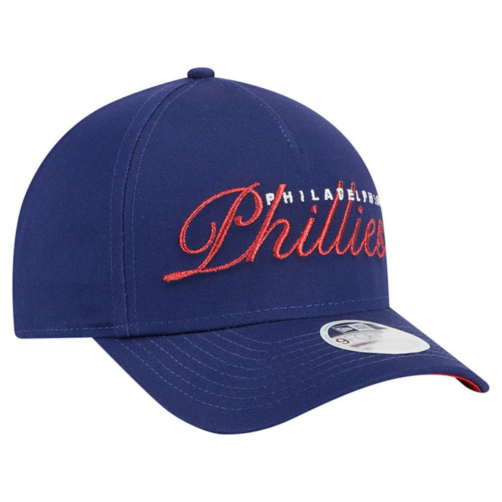 Philadelphia Phillies New Era Women's Metallic A-Frame 9FORTY Adjustable Hat discount