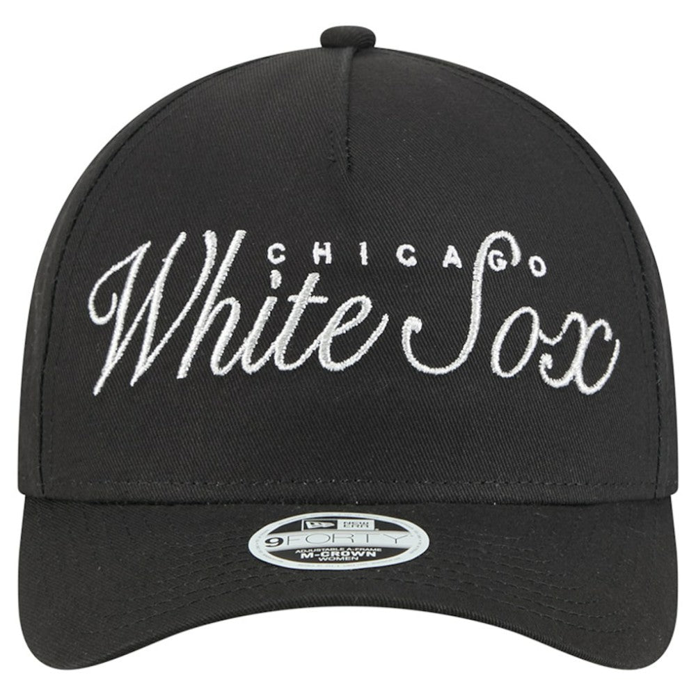 Chicago White Sox New Era Women's Metallic A-Frame 9FORTY Adjustable Hat Clearance
