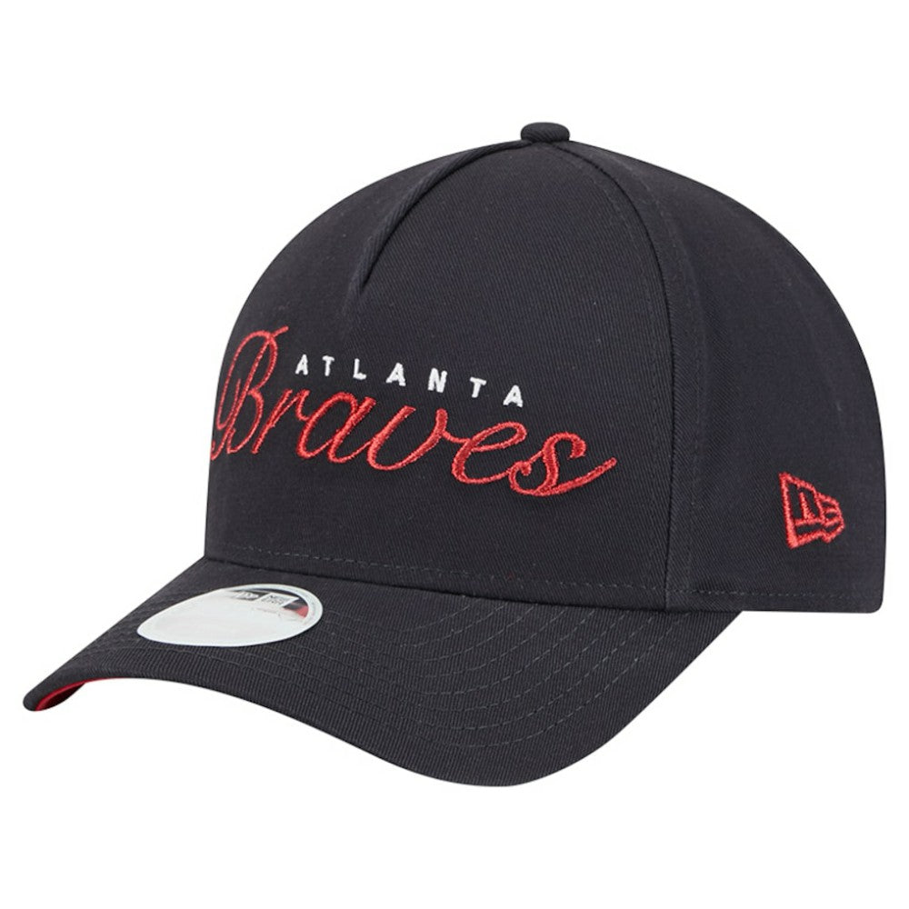 Atlanta Braves New Era Women's Metallic A-Frame 9FORTY Adjustable Hat for sale