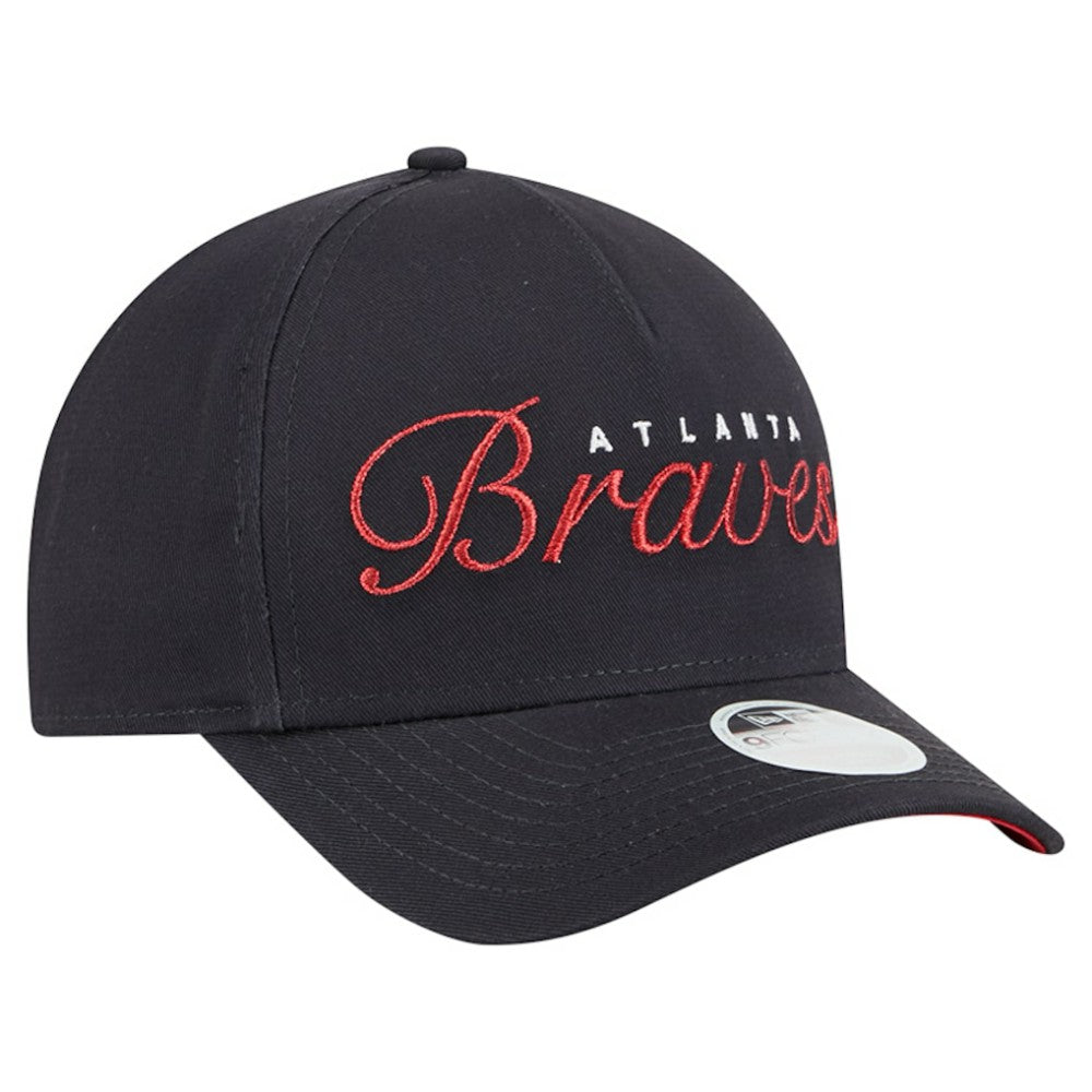 Atlanta Braves New Era Women's Metallic A-Frame 9FORTY Adjustable Hat for sale