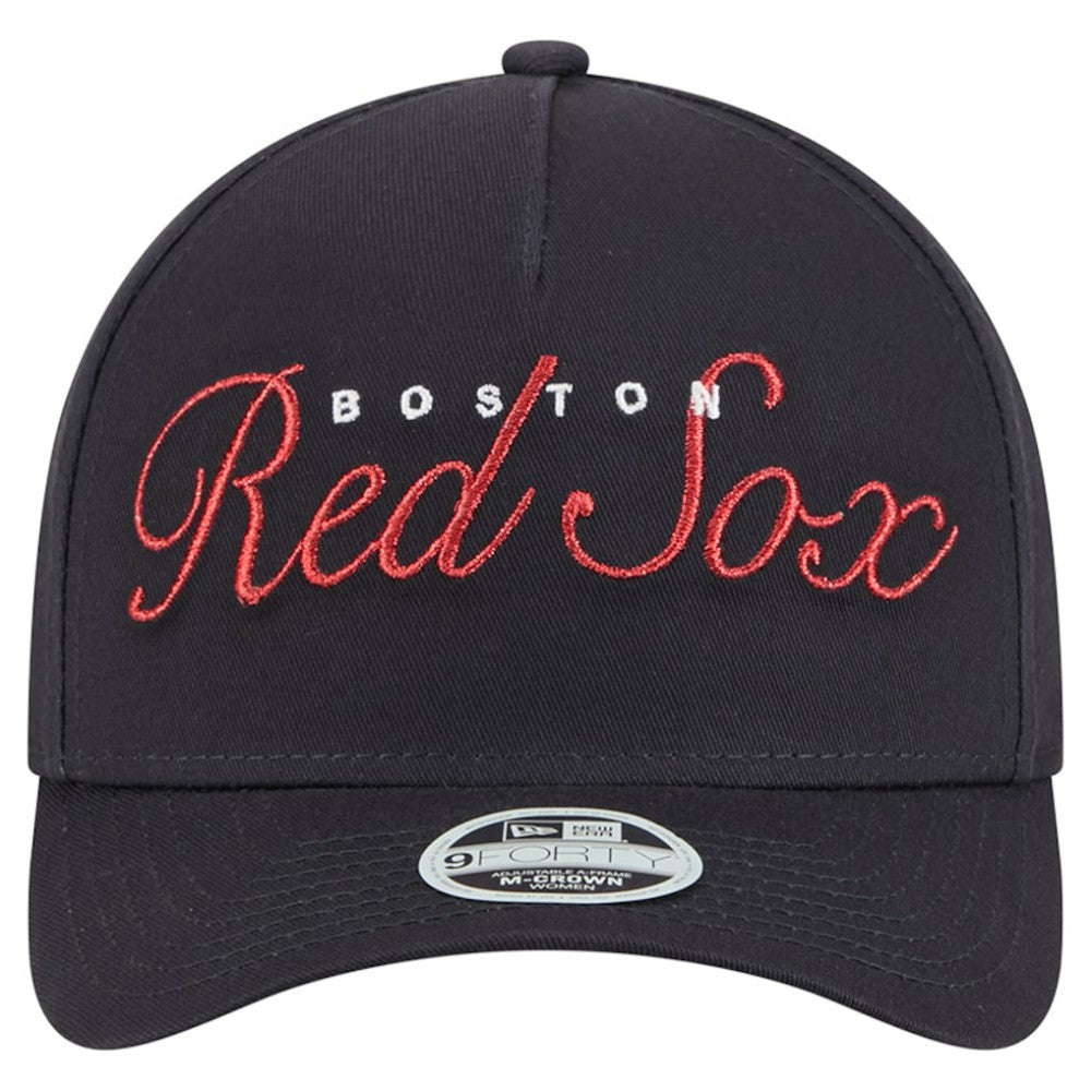 Boston Red Sox New Era Women's Metallic A-Frame 9FORTY Adjustable Hat Near Me