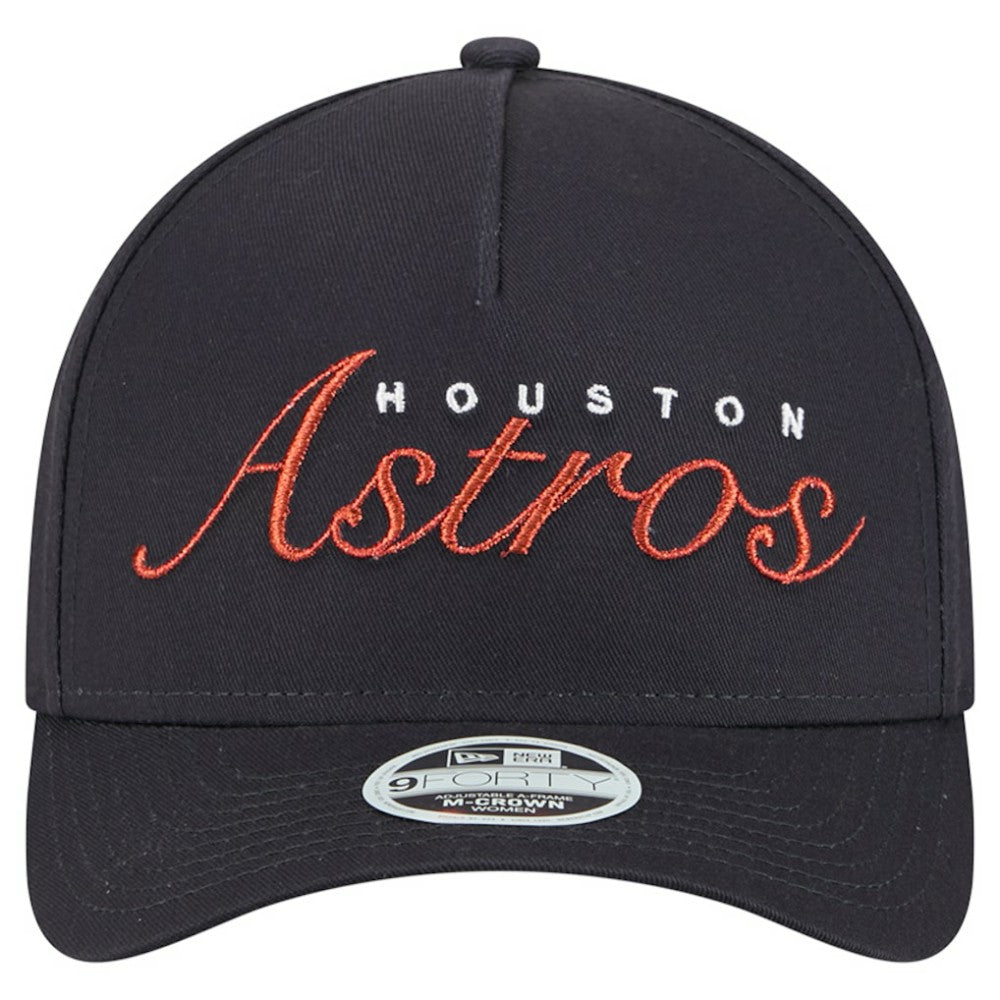Houston Astros New Era Women's Metallic A-Frame 9FORTY Adjustable Hat Clearance