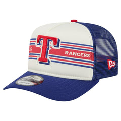 Texas Rangers New Era Banner A-Frame 9FIFTY Trucker Snapback Hat Lifestyle