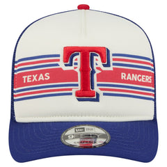 Texas Rangers New Era Banner A-Frame 9FIFTY Trucker Snapback Hat Lifestyle