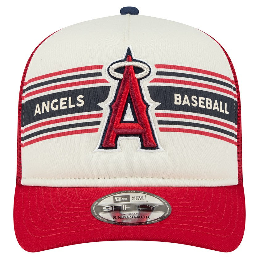 Los Angeles Angels New Era Banner A-Frame 9FIFTY Trucker Snapback Hat Lifestyle