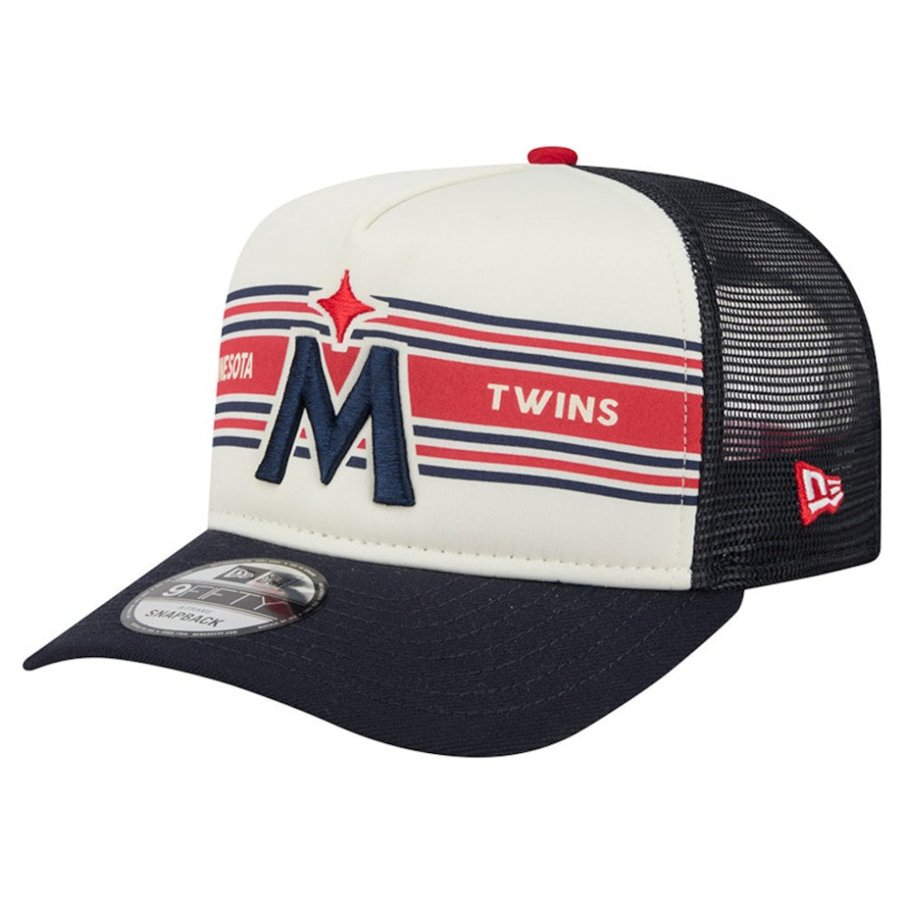 Minnesota Twins New Era Banner A-Frame 9FIFTY Trucker Snapback Hat for sale