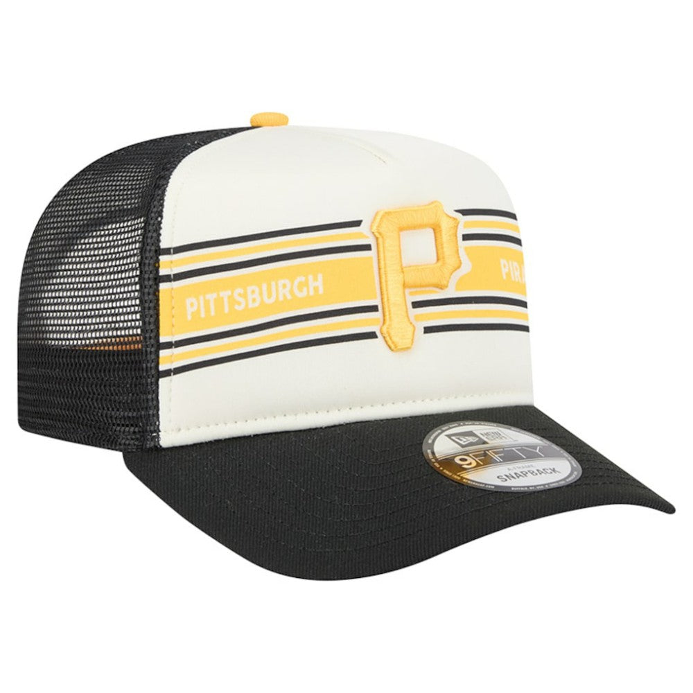 Pittsburgh Pirates New Era Banner A-Frame 9FIFTY Trucker Snapback Hat Lifestyle