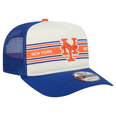 New York Mets New Era Banner A-Frame 9FIFTY Trucker Snapback Hat Lifestyle