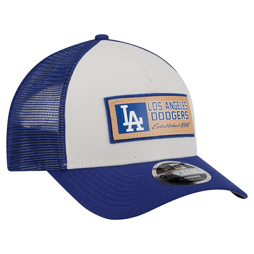 Los Angeles Dodgers New Era Text A-Frame Trucker 9FORTY Hat for sale