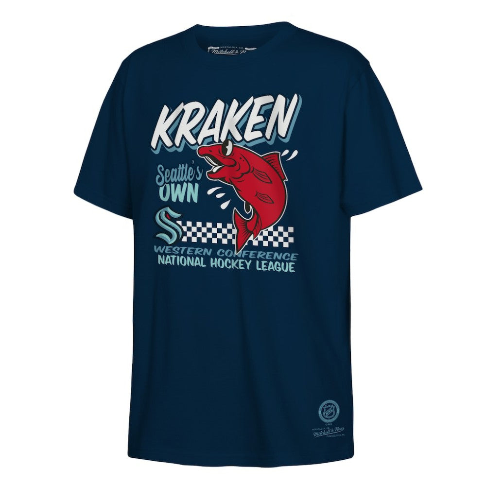 Seattle Kraken Mitchell & Ness Youth Concession Stand T-Shirt Deep Sea Blue