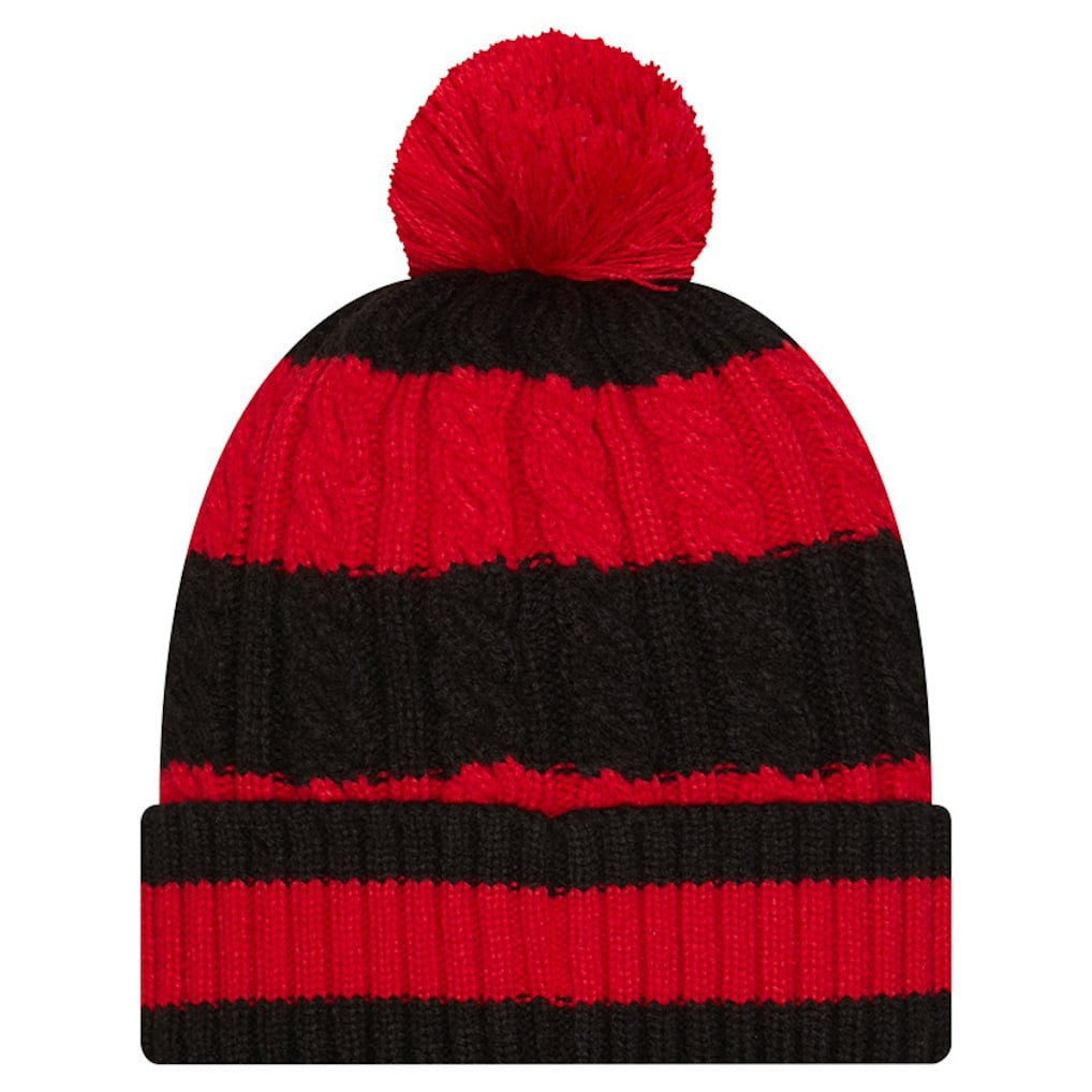 San Francisco 49ers New Era Women's Braided Cuffed Knit Hat with Pom Scarlet - NFL