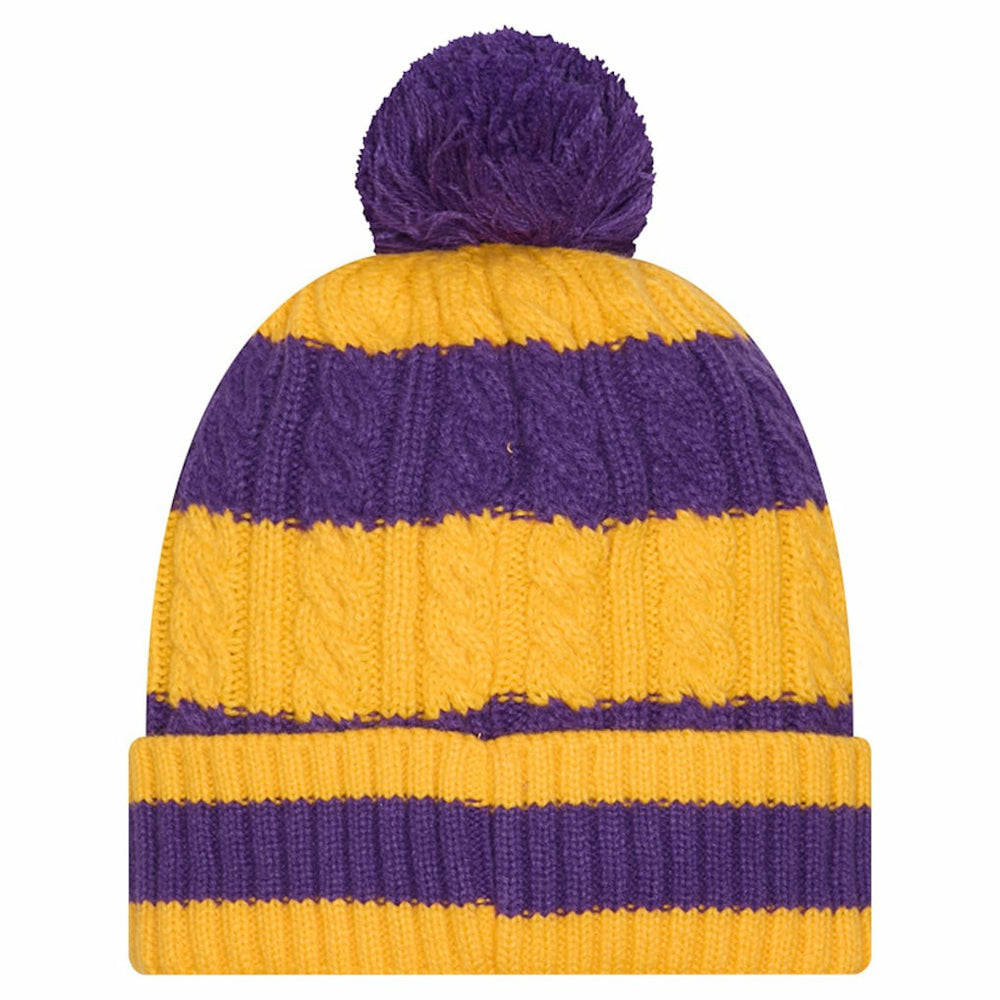 Minnesota Vikings New Era Women's Braided Cuffed Knit Hat with Pom Purple - NFL