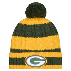 Green Bay Packers New Era Women's Braided Cuffed Knit Hat with Pom Green - NFL