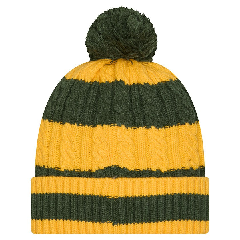 Green Bay Packers New Era Women's Braided Cuffed Knit Hat with Pom Green - NFL