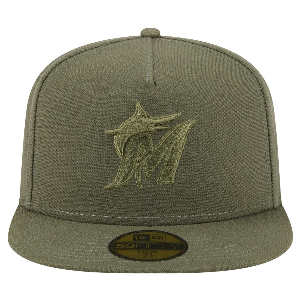Miami Marlins New Era Color Pack A-Frame 59FIFTY Fitted Hat Lifestyle