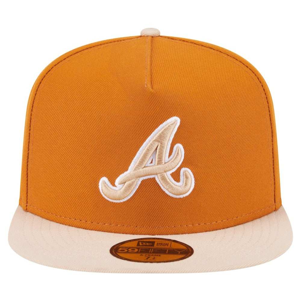 Atlanta Braves New Era Two-Tone Color Pack A-Frame 59FIFTY Fitted Hat Lifestyle