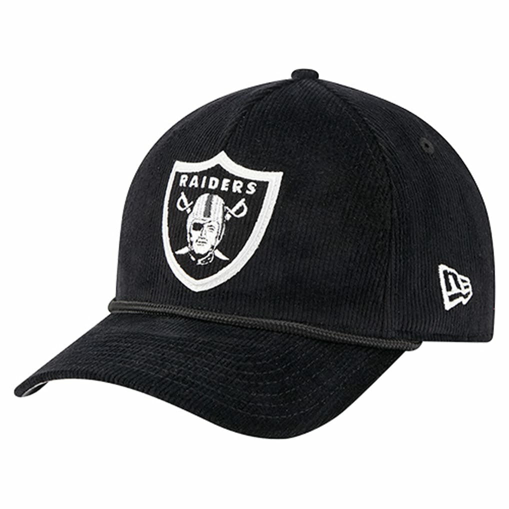 Las Vegas Raiders New Era Cord Corduroy 9FORTY A-Frame Adjustable Hat Black - NFL