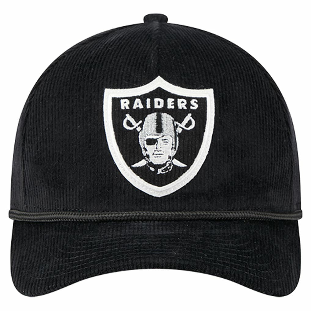 Las Vegas Raiders New Era Cord Corduroy 9FORTY A-Frame Adjustable Hat Black - NFL