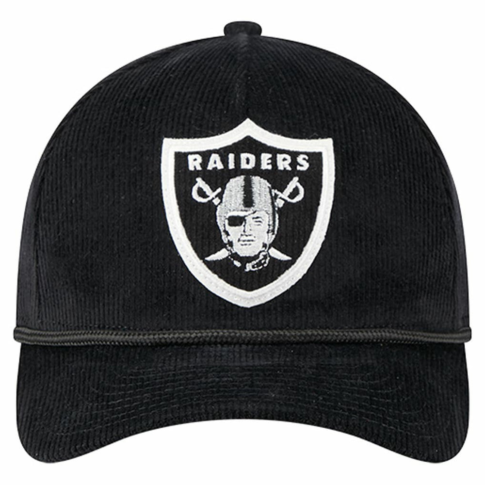 Las Vegas Raiders New Era Cord Corduroy 9FORTY A-Frame Adjustable Hat Black - NFL