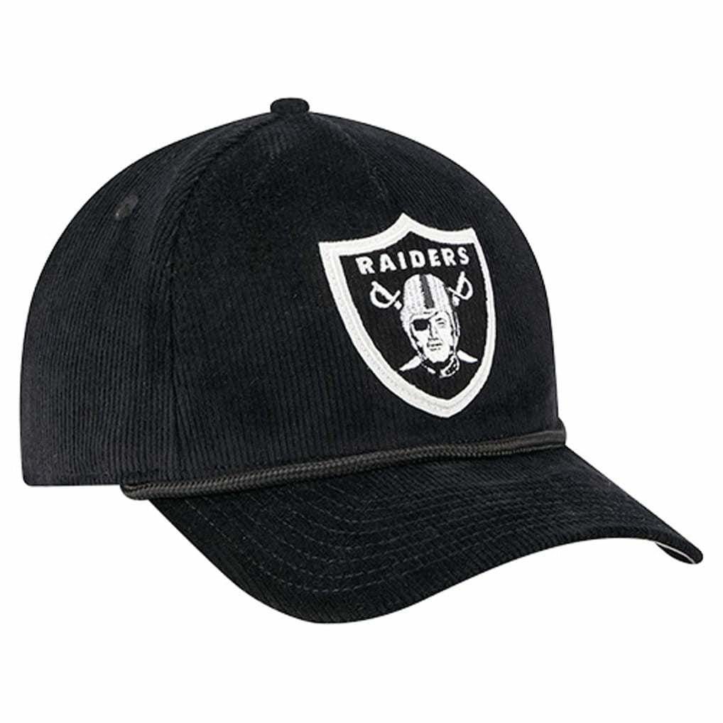Las Vegas Raiders New Era Cord Corduroy 9FORTY A-Frame Adjustable Hat Black - NFL