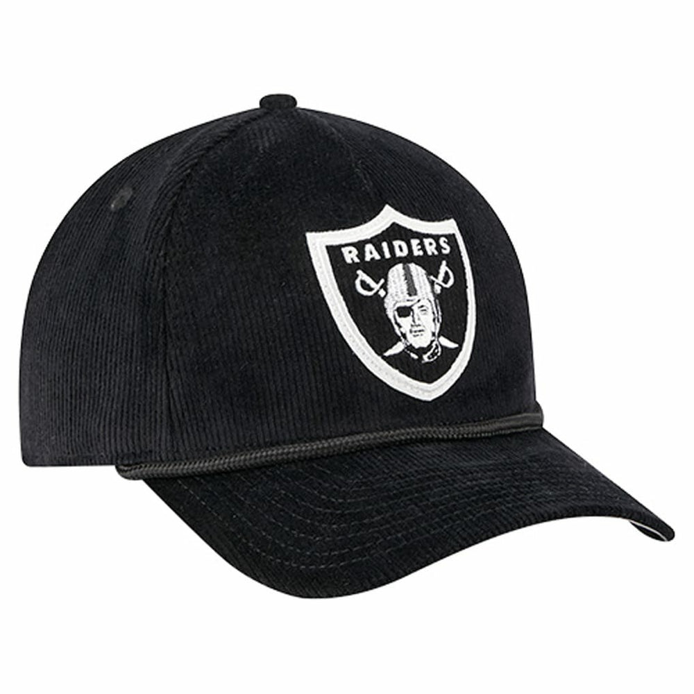Las Vegas Raiders New Era Cord Corduroy 9FORTY A-Frame Adjustable Hat Black - NFL