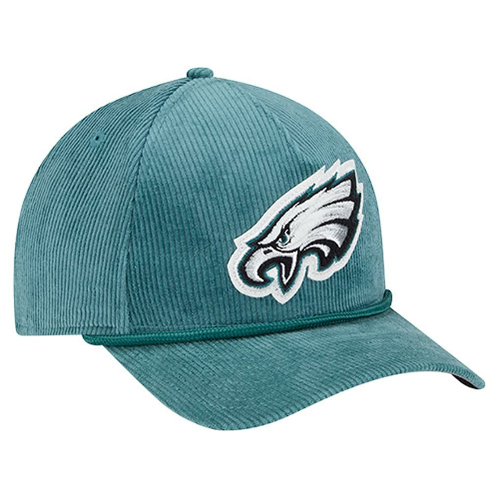 Philadelphia Eagles New Era Cord Corduroy 9FORTY A-Frame Adjustable Hat Midnight Green - NFL