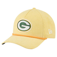 Green Bay Packers New Era Cord Corduroy 9FORTY A-Frame Adjustable Hat Gold - NFL