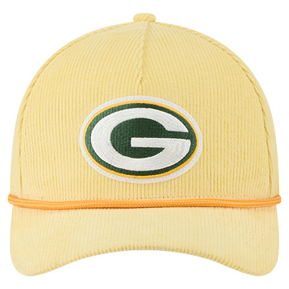 Green Bay Packers New Era Cord Corduroy 9FORTY A-Frame Adjustable Hat Gold - NFL