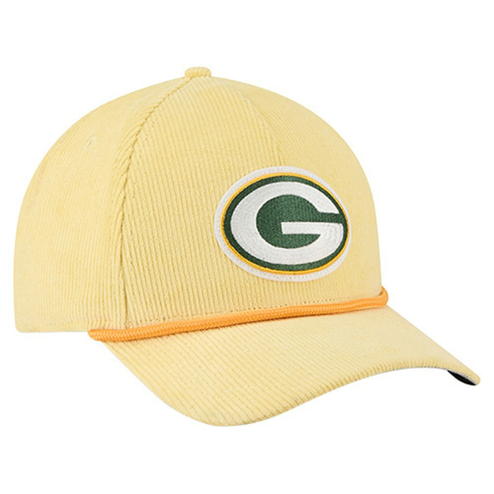 Green Bay Packers New Era Cord Corduroy 9FORTY A-Frame Adjustable Hat Gold - NFL